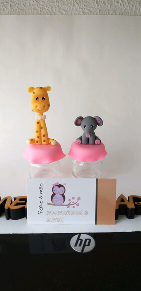 10 Potinhos de Vidro Lembrancinhas Safari Cute