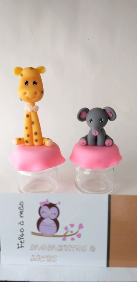 10 Potinhos de Vidro Lembrancinhas Safari Cute