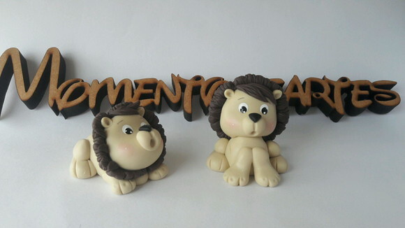 Aplique Leão em biscuit
