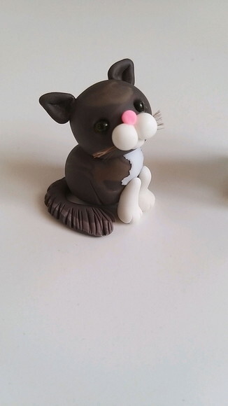 Aplique gatinho em biscuit