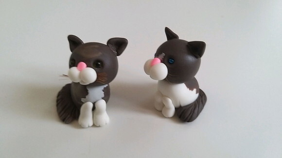 Aplique gatinho em biscuit