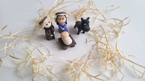 Apliques Para Presépio José, Maria,bebê Jesus E Jumentinho