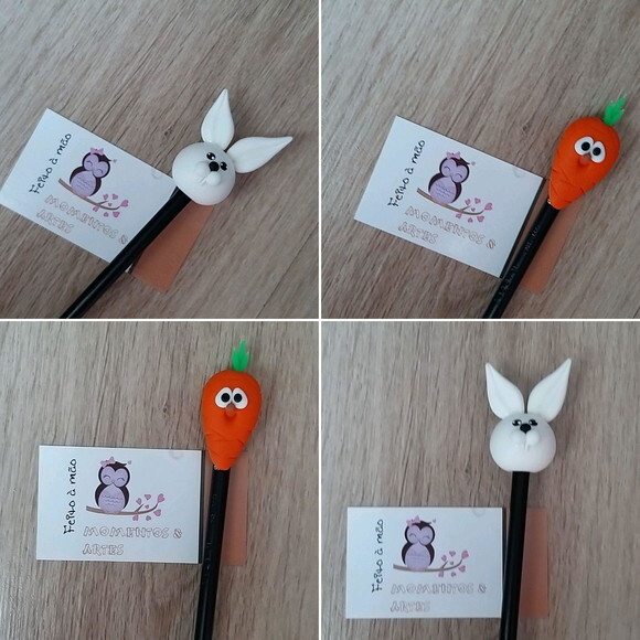 Lápis com Ponteiras coelho páscoa lembrancinhas
