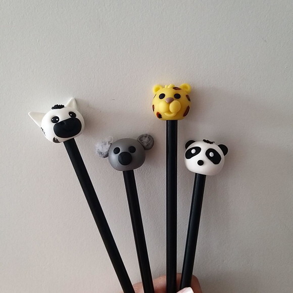 Lápis com Ponteiras de Animais Safari Biscuit