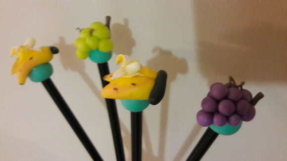 Lápis com Ponteiras Frutas Biscuit