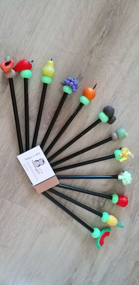 Lápis com Ponteiras Frutas Biscuit