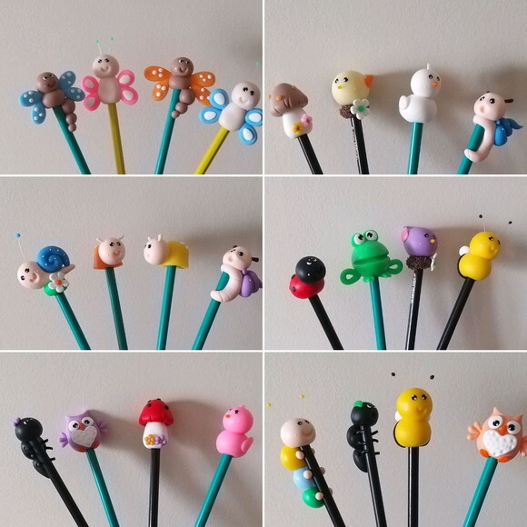 Lápis com Ponteiras Jardim Biscuit Lembrancinhas