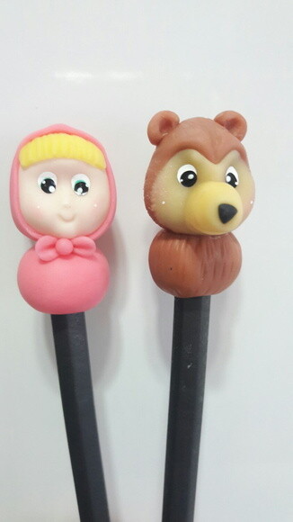 Lápis com Ponteiras menina e o urso