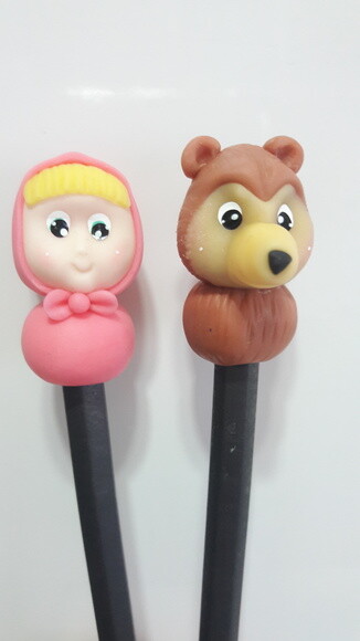 Lápis com Ponteiras menina e o urso