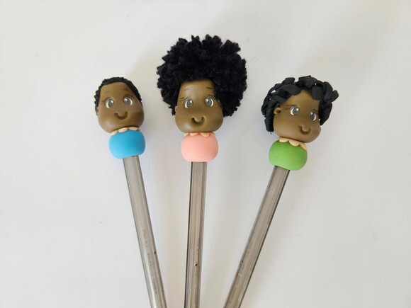 Lapis com Ponteiras Meninas Negras Black