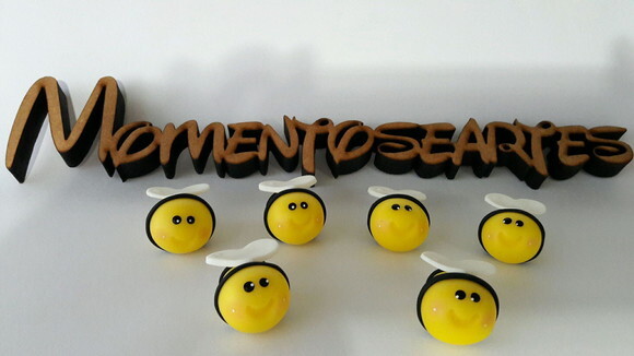 Mini Apliques para terrarios abelhinhas biscuit