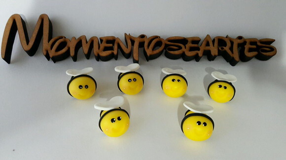 Mini Apliques para terrarios abelhinhas biscuit