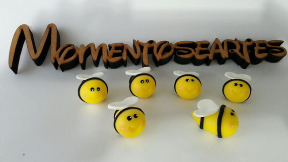 Mini Apliques para terrarios abelhinhas biscuit