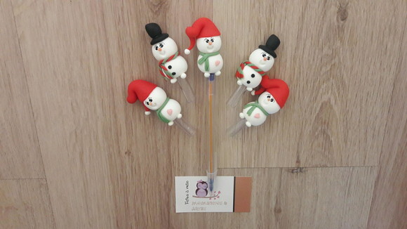Ponteiras Boneco de Neve para Caneta Bic