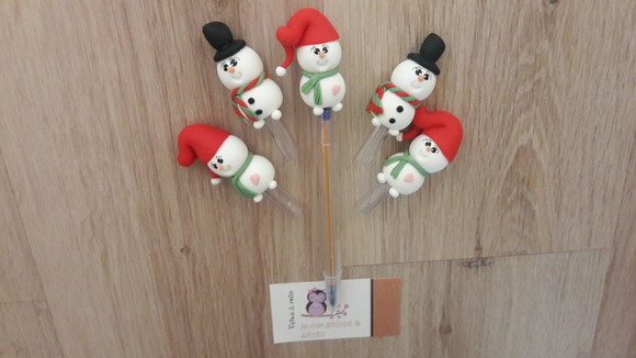 Ponteiras Boneco de Neve para Caneta Bic