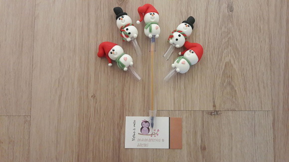 Ponteiras Boneco de Neve para Caneta Bic