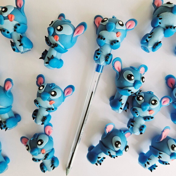 Ponteiras para Caneta Bic Stitch Lembrancinhas Biscuit