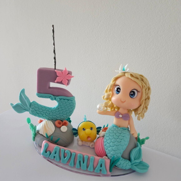 Topo de Bolo Aniversario Sereia Ariel