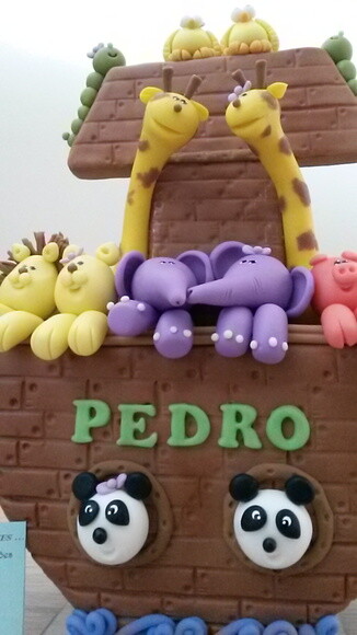Topo de Bolo Arca de Noé e Animais