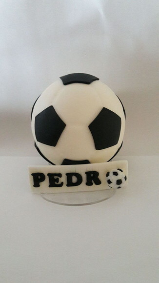 Topo de Bolo Bola de Futebol Personalizado