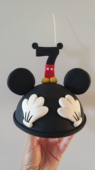 Topo de Bolo Cabeça Mickey com Vela