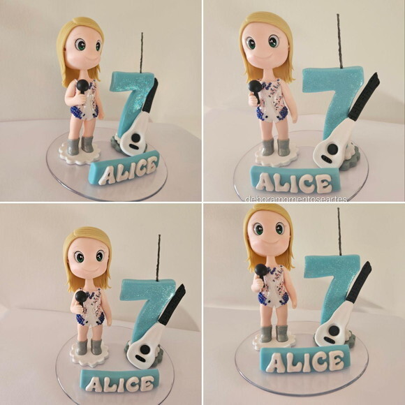 Topo de Bolo com Vela Taylor Swift
