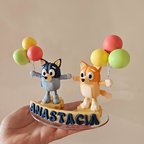 Topo de Bolo de Aniversário Blue e Bingo