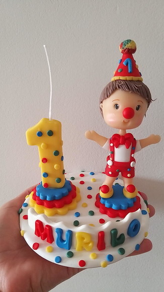 Topo de Bolo Menino Palhacinho