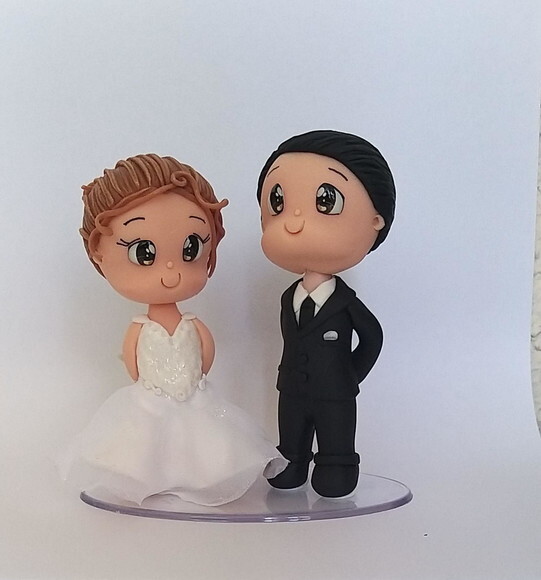 Topo de Bolo Noivinhos Casamento Biscuit