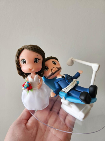 Topo de Bolo Noivinhos Casamento Cenário
