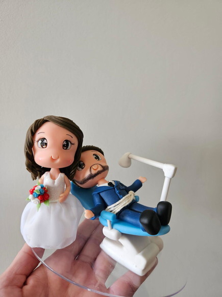 Topo de Bolo Noivinhos Casamento Cenário