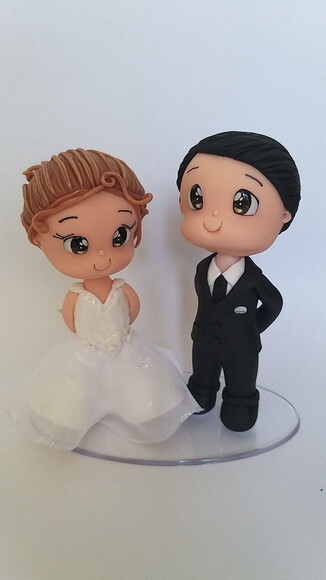 Topo de Bolo Noivinhos Casamento Biscuit