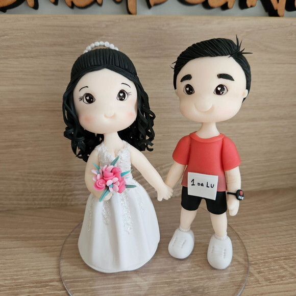 Topo de Bolo Noivos Casamento Biscuit