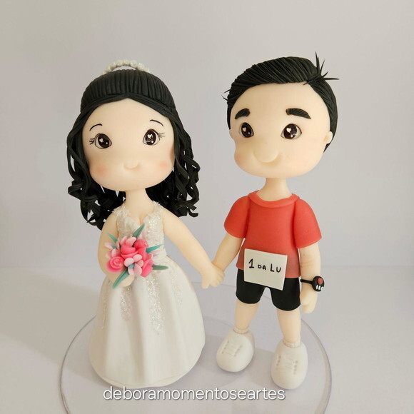 Topo de Bolo Noivos Casamento Biscuit