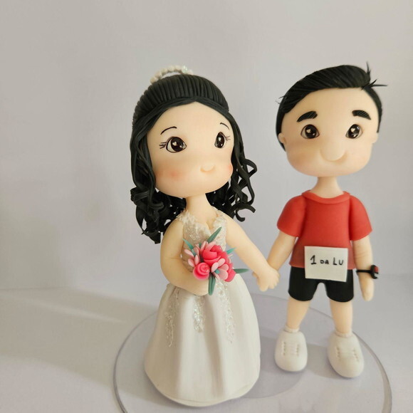 Topo de Bolo Noivos Casamento Biscuit