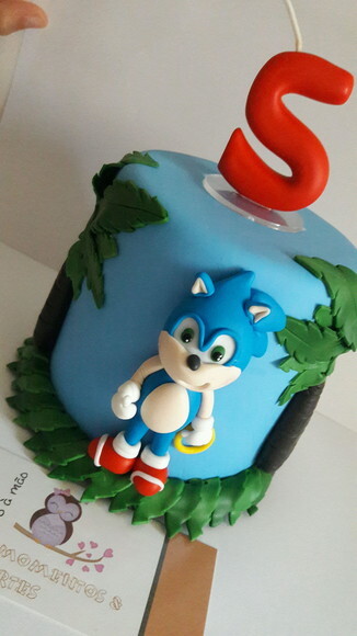 Topo de Bolo Sonic Biscuit