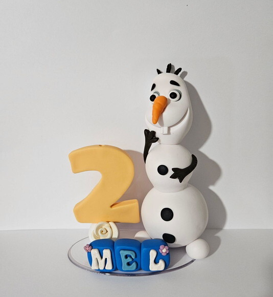 Topo de Bolo Vela Olaf Frozen Biscuit