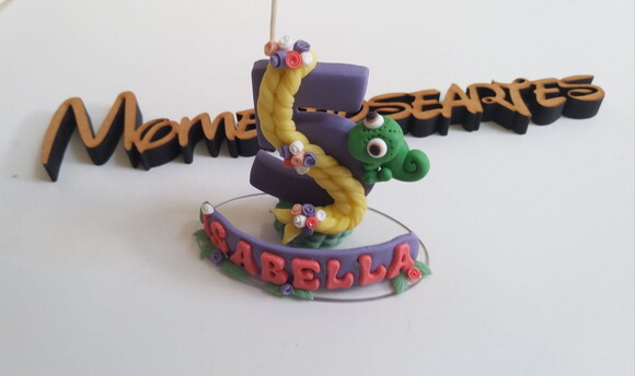 Topo de Bolo Vela Rapunzel