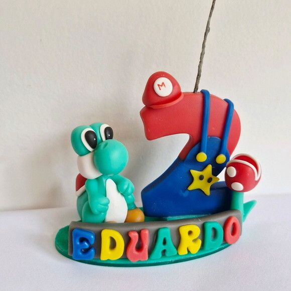Topo de Bolo Vela Super Mario