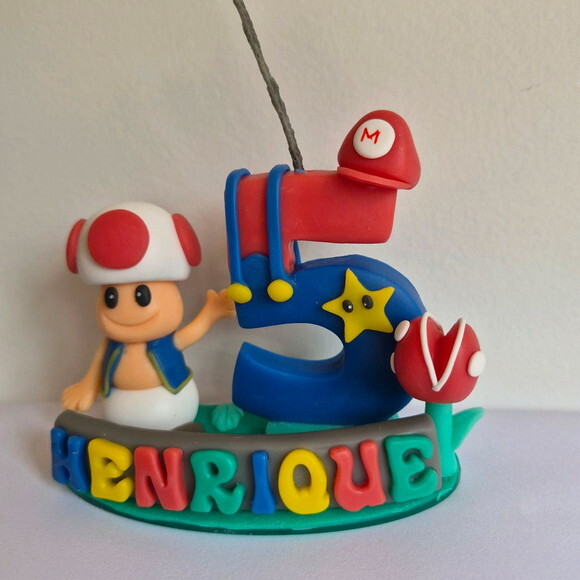 Topo de Bolo Vela Super Mario