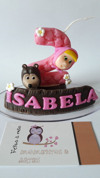 Topo Vela a Menina e o Urso Personalizada