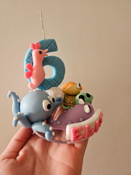 Topo Vela Fundo do Mar Candy Biscuit