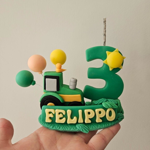 Topo Vela Trator da Fazendinha Personalizada