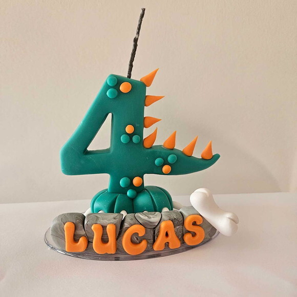Vela Dinossauro Biscuit