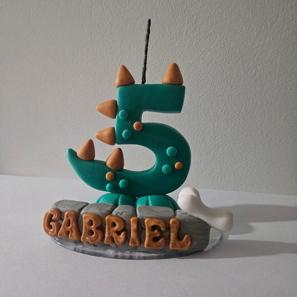 Vela Dinossauro Biscuit