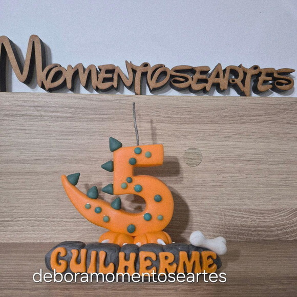 Vela Dinossauro Biscuit