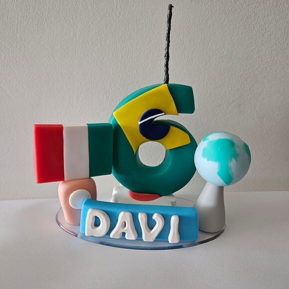 Vela Personalizada Países Bandeiras Biscuit