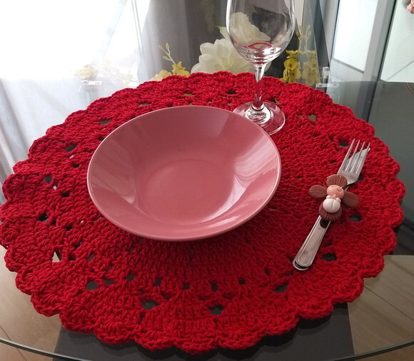 8 Souplast de Crochê Detalhe Coração
