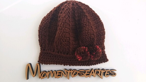 Boina de Croche feminina marrom