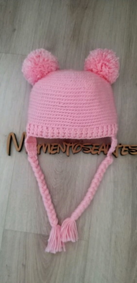 Boina gatinha em Croche infantil